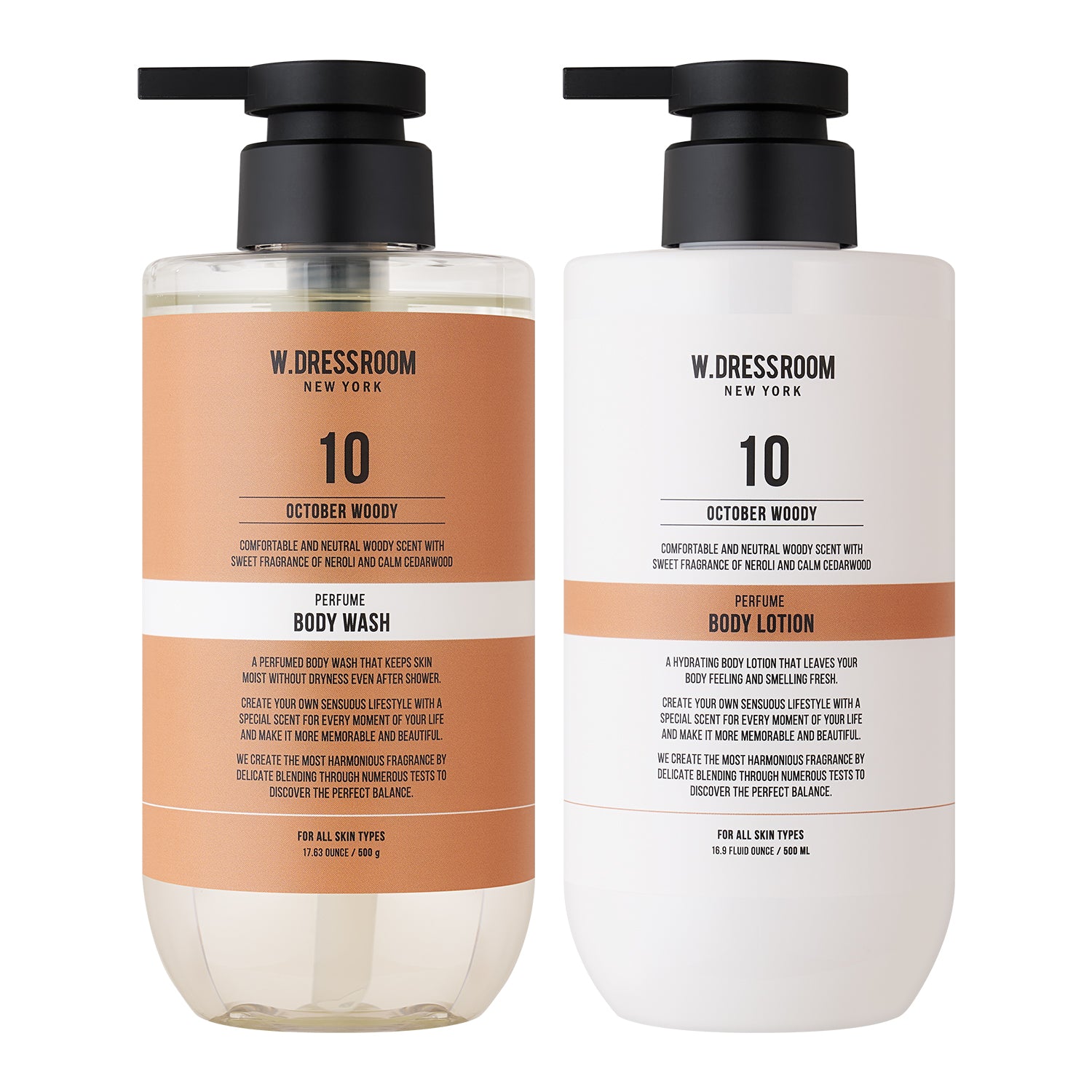 Moisturizing Perfume Body Wash & Lotion No.10 October Woody Set (16.9 fl oz)