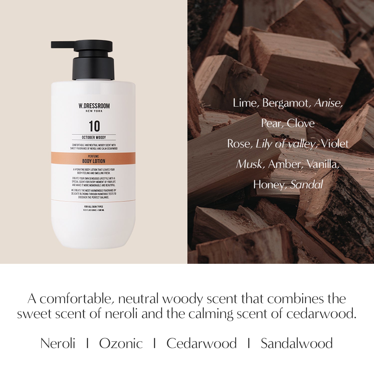 Moisturizing Perfume Body Wash &amp; Lotion No.10 October Woody Set (16.9 fl oz)