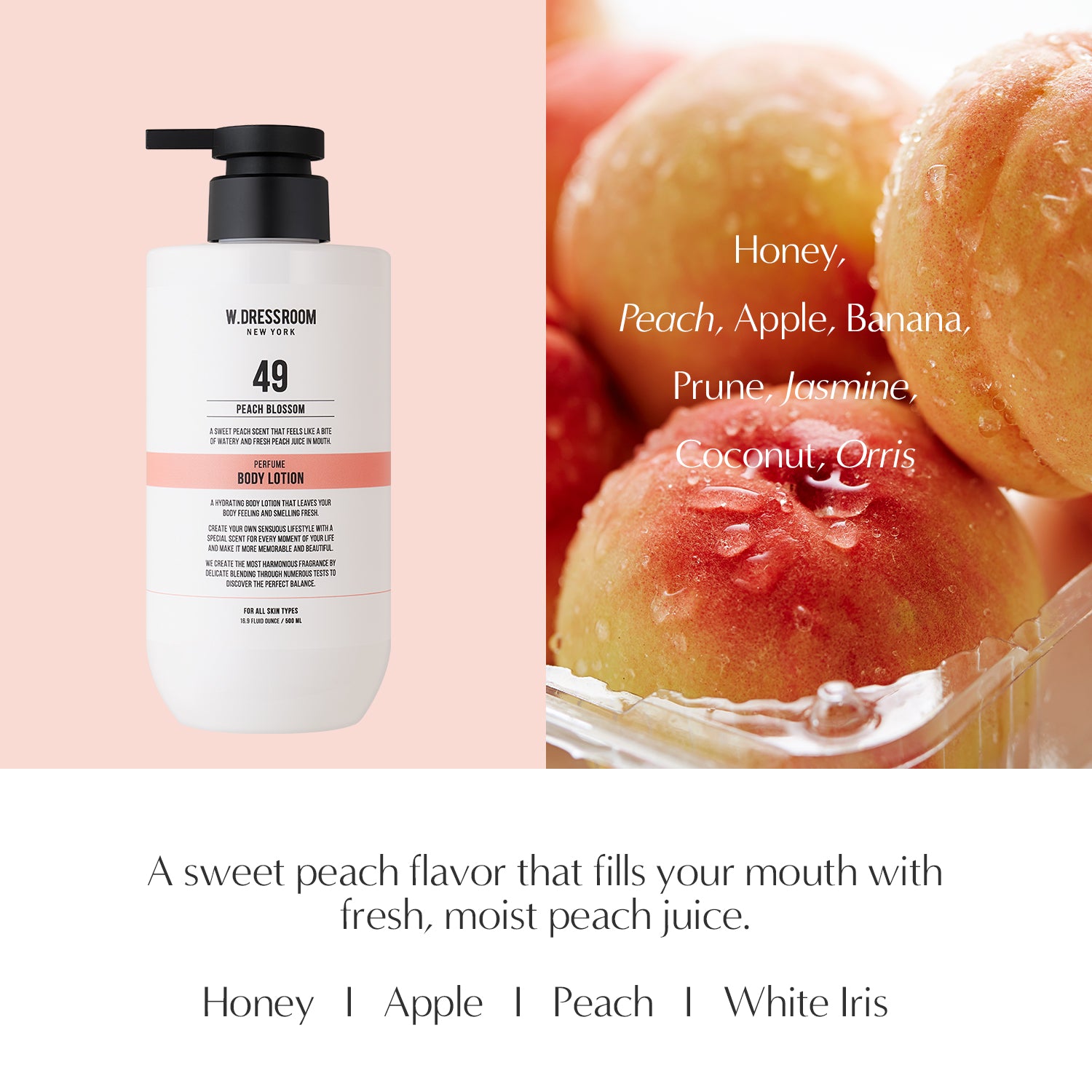 Perfume Body Lotion No.49 Peach Blossom (16.9 fl oz) – W.DressroomUSA