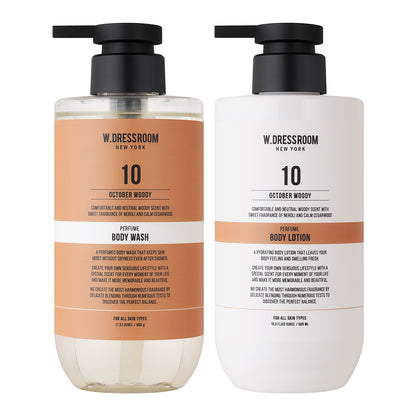Moisturizing Perfume Body Wash &amp; Lotion No.10 October Woody Set (16.9 fl oz)