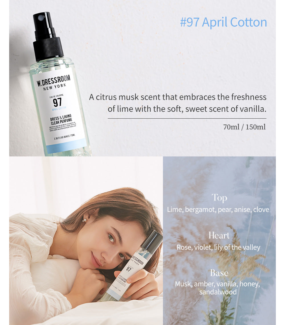 w.dressroom dress & living clear perfume no.97 april cotton W.DRESSROOM Dress & Living Clear Perfume No.97 April Cotton 70ml
