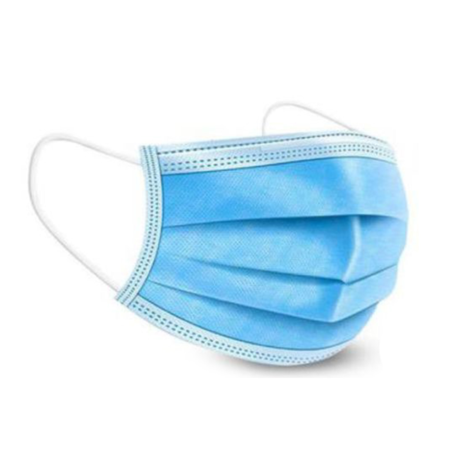 Darling Food Service Disposable Blue 3-Ply Face Mask - 50 / PK - Wasserstrom